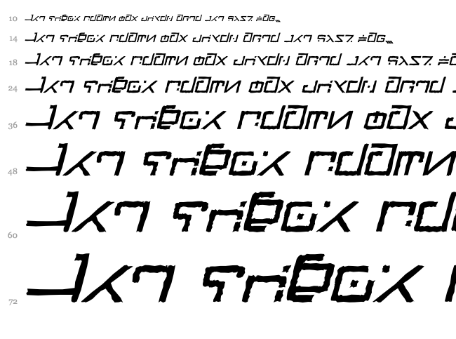 Green Martian font waterfall